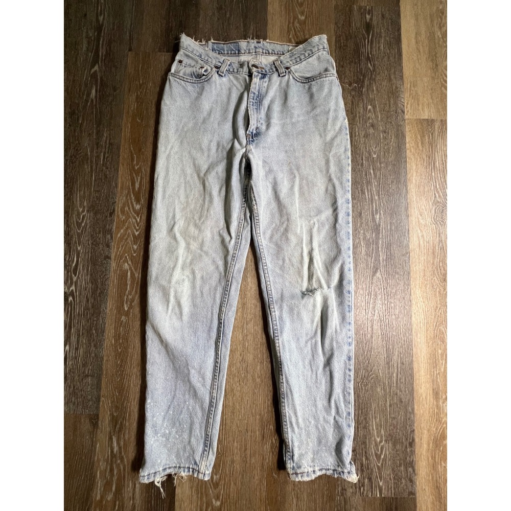 Vintage Levi's 512 Slim Fit Tapered Leg Jeans size 13 Short Light Blue Distress‎